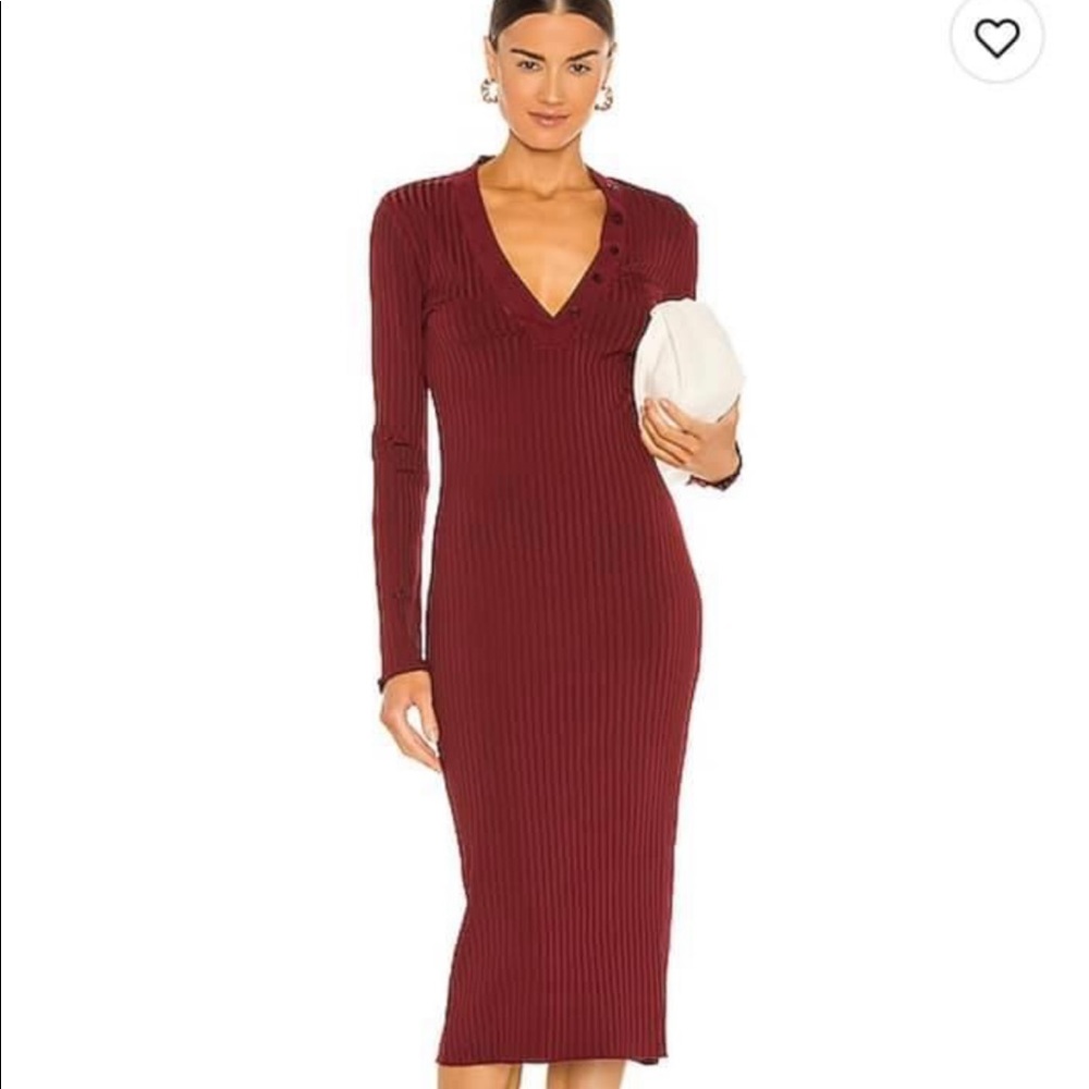 L’Academie Clarissa midi dress in wine. Size XL. NWT!